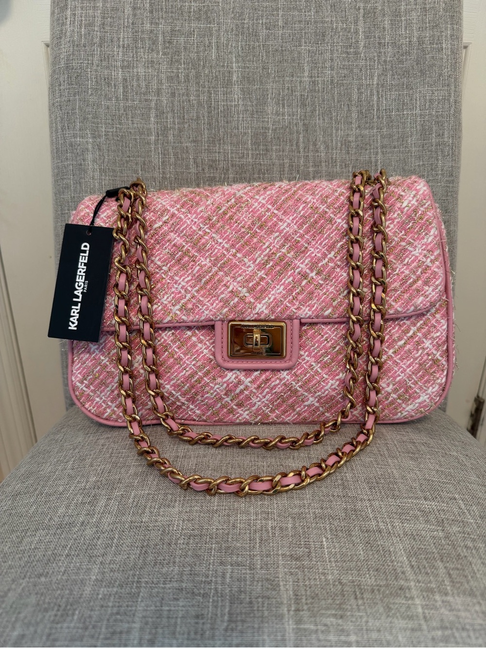 NWT Limited Edition Paris Collection Karl Lagerfeld Tweed Bag